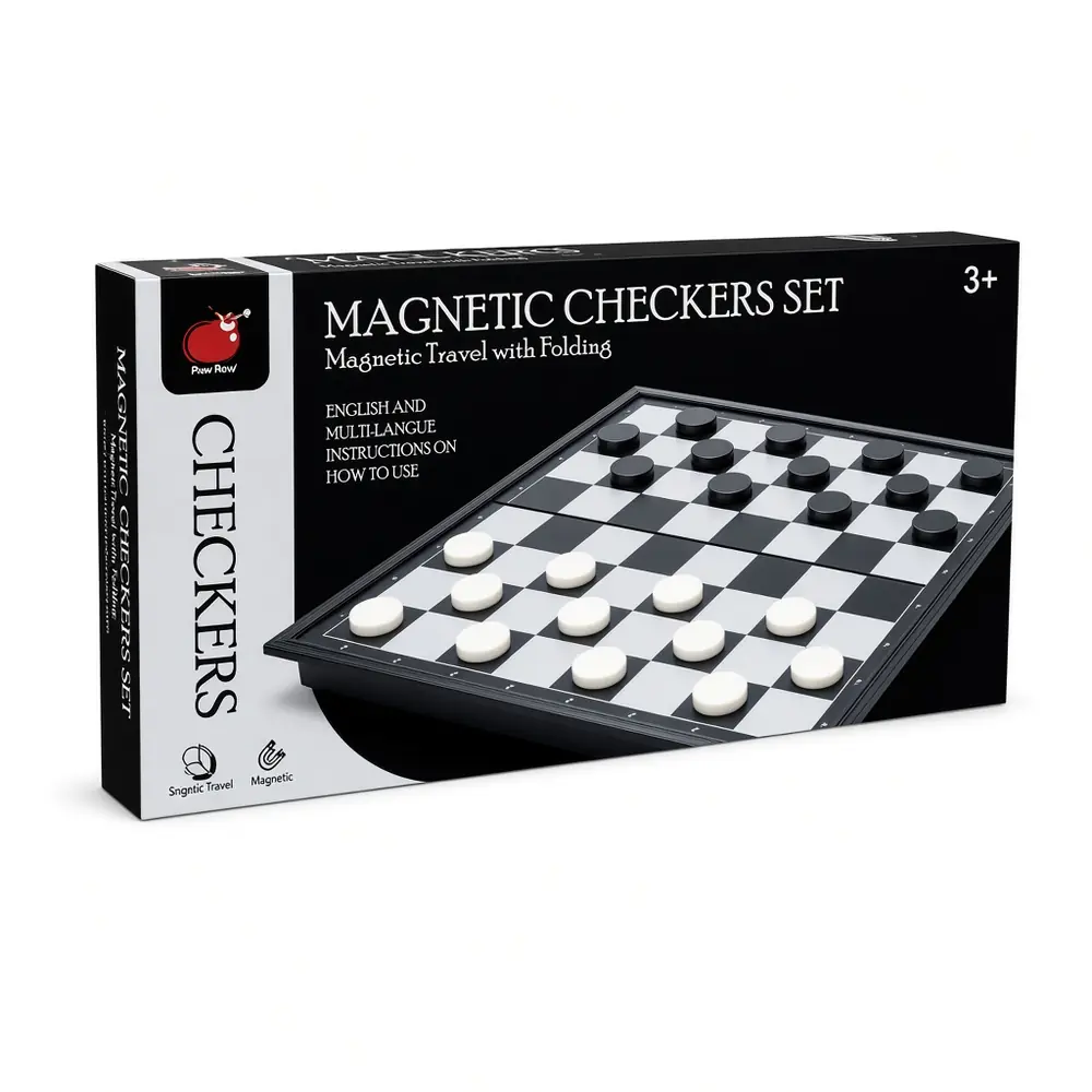 Magnetic Checkers Set | Magnetic Travel Checkers Set Easily Foldable | With English Instructions